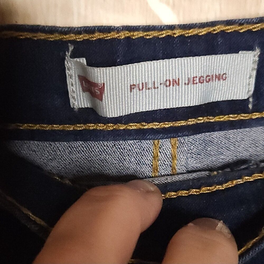 Levi's Girl's Dark Wash Pull On Adjustable Waist Jegging 12 - Picture 7 of 9